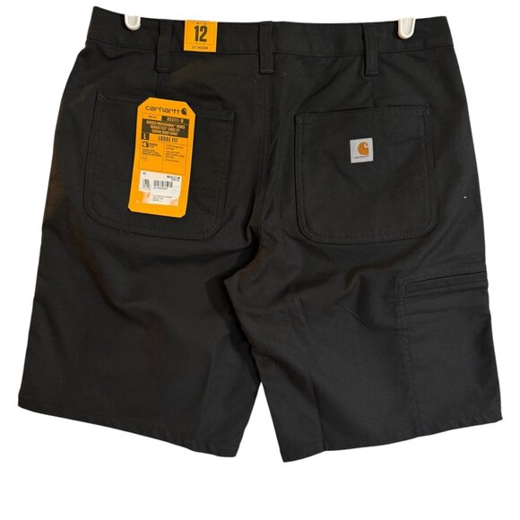 Carhartt Women's Rugged Flex Loose Black Canvas Work Shorts Sz 12 NWT 10" Inseam - Picture 2 of 11
